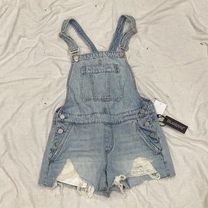 BlankNYC Light Wash Denim Overall Shorts